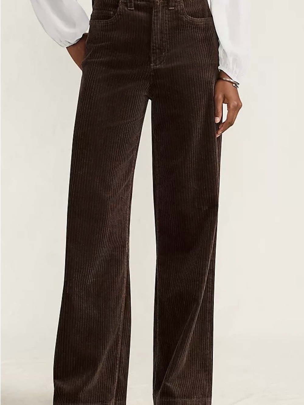 Lands' End Rich Coffee Wide-Leg Corduroy Jeans